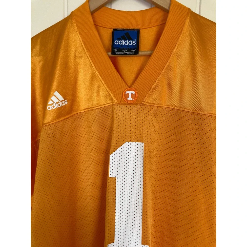 Adidas Tennessee Volunteers Football Jersey Orange White Number 1 Mens Large